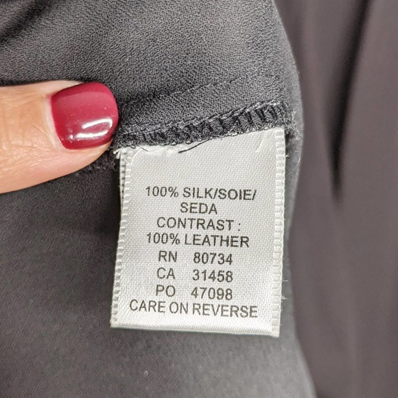 TO THE MAX • 100% Silk Chiffon Black Dress Sz 6 - Picture 4 of 8